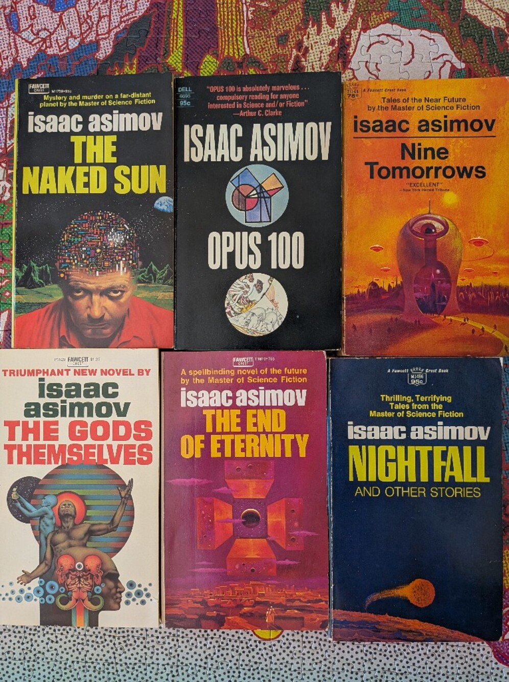 6 Vintage Isaac Asimov Sci-fi Books